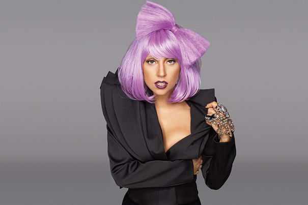 Lady Gaga Short Purple Hair