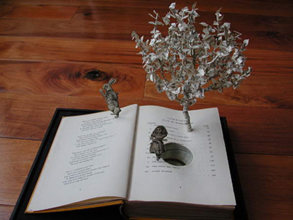 Down the Rabbit Hole Book Sculptures