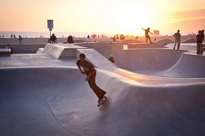 Skaters at Sunset