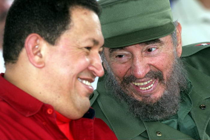 Fidel Castro with Hugo Chavez