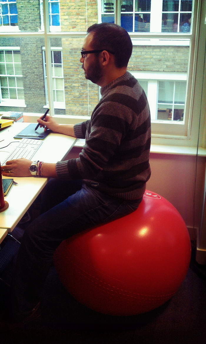 Red ball in the office