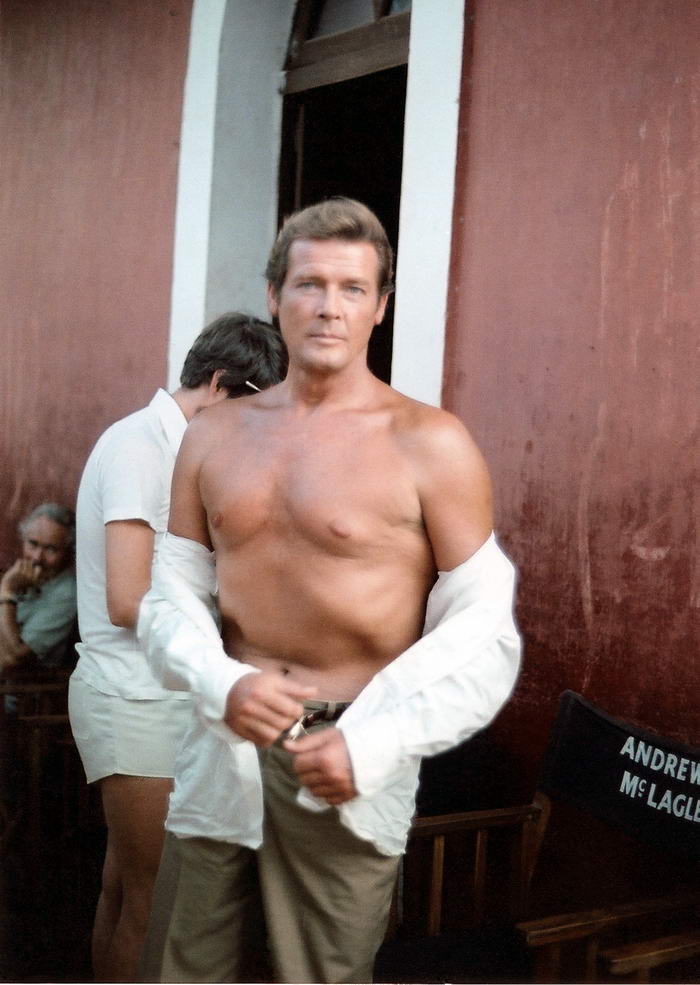 Roger Moore at the sets of Sea Wolves