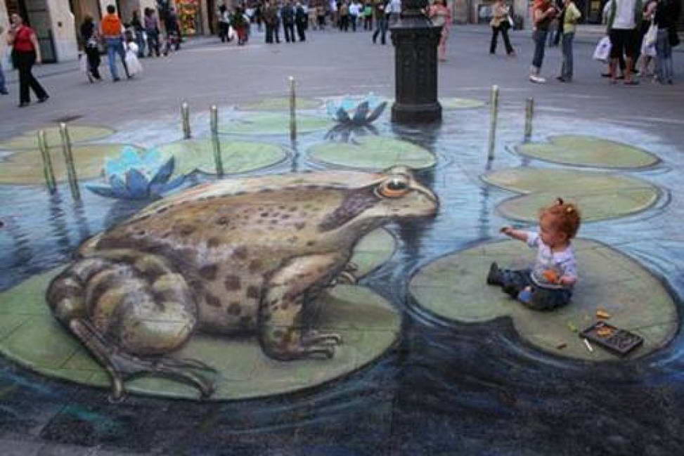 Sidewalk Art Frog