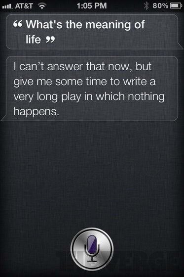 Whats the meaning of life Whats the meaning of life - Most Ridiculous Siri Answers