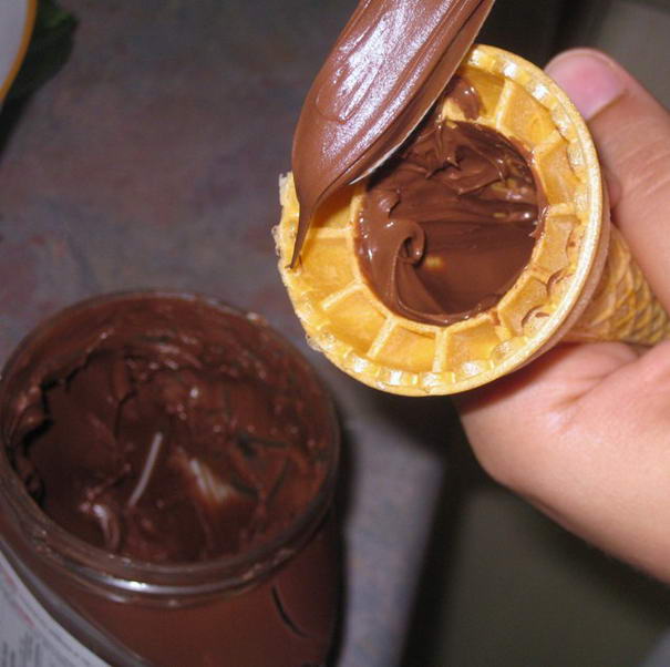 Nutella In Ice Cream Cone