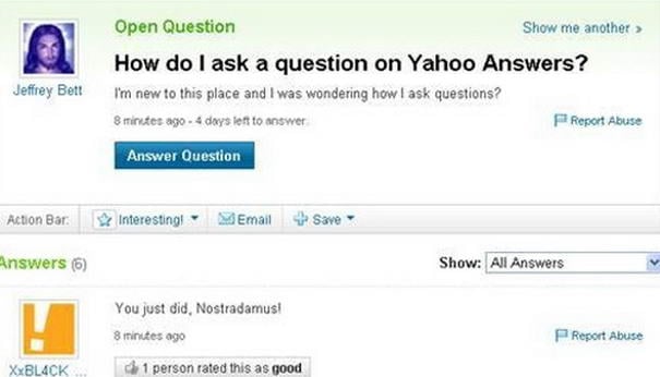 Yahoo Question Yahoo Question
