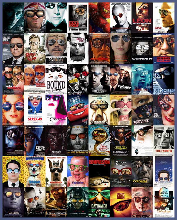 Sunglasses themed movie posters