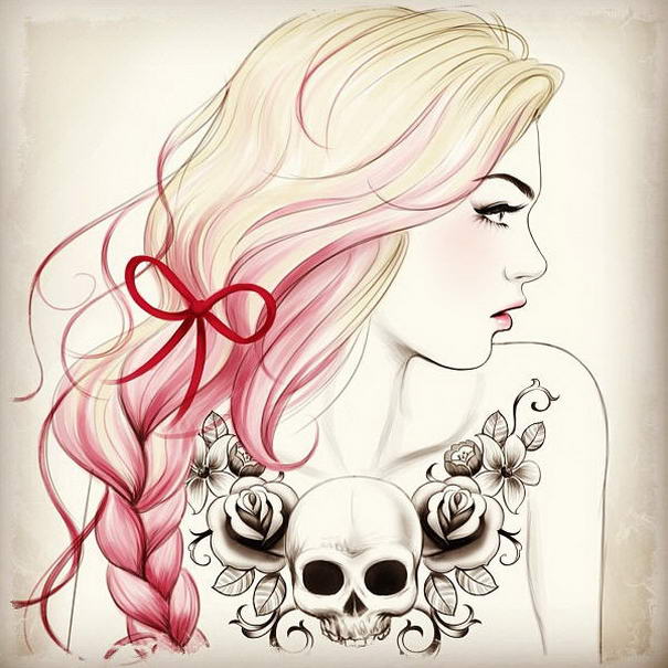 Cleavage Skull Tattoo Cleavage Skull Tattoo