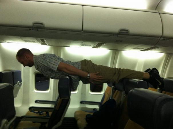 Planking In Airplane