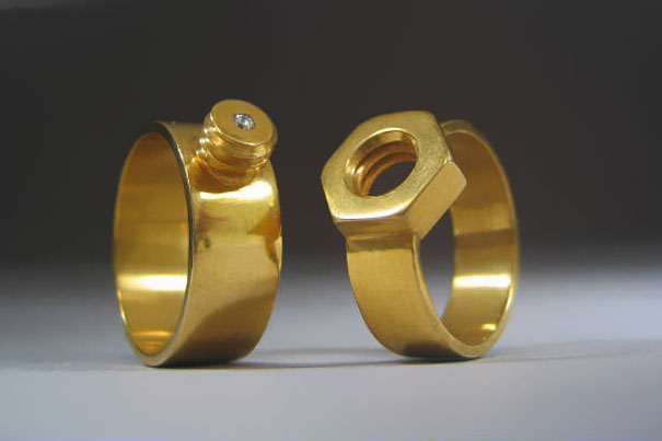 Nut and Bolt Wedding-Ring By Kiley Granberg