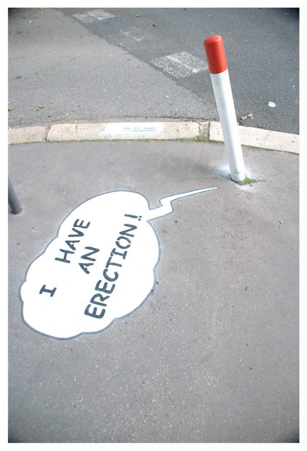 I Have An Erection - Street Art Examples By Ladamenrouge