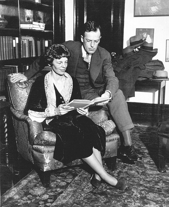 Amelia Earhart and husband George Putnam