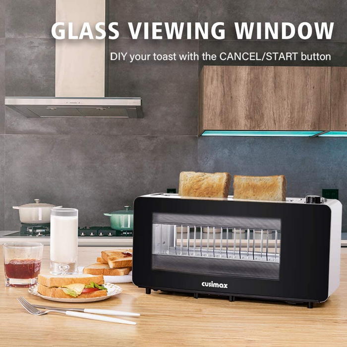 CUSIMAX Glass Toaster