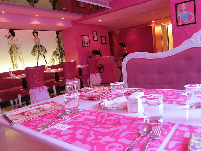 Interior of the Barbie Cafe