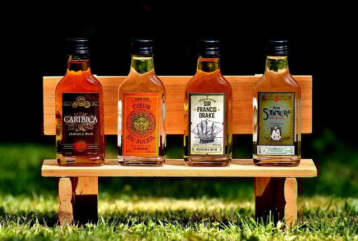 Rum bottles
