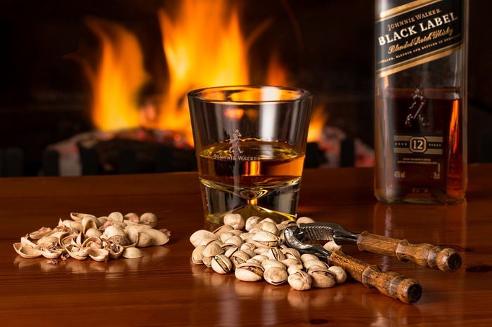 Whisky with pistachios